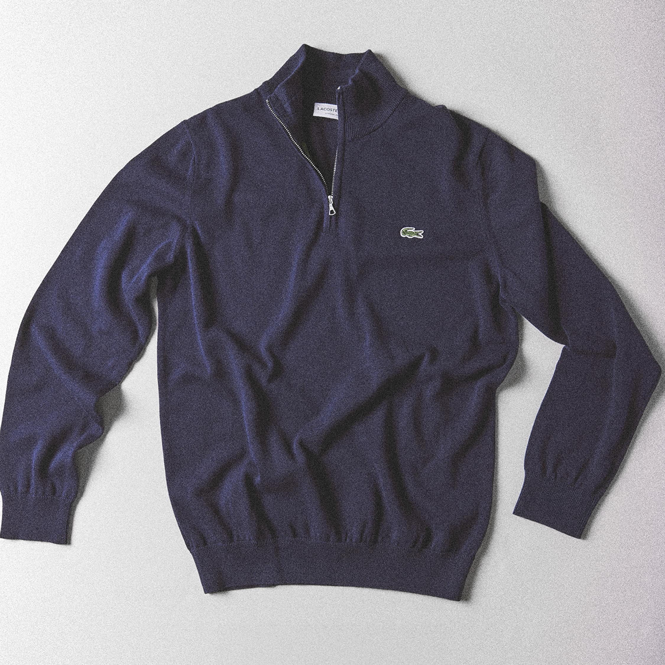 Men's Zip-Up High-Neck Cotton Sweater - Sweaters